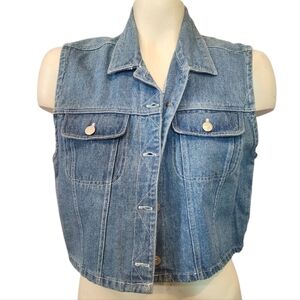 Vintage Carolina Blues Denim‎ Sleeveless Vest Size Medium